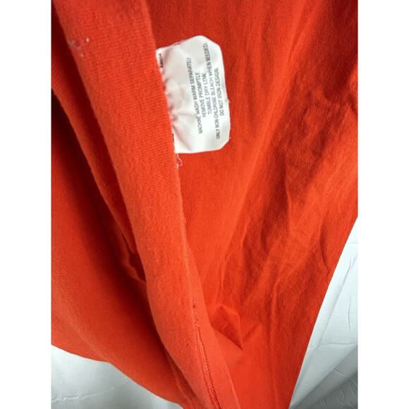 Champion ORANGE Silver Sewn Logo Heavyweight‎ Classic All Cotton T Shirt Men's L - Picture 7 of 8